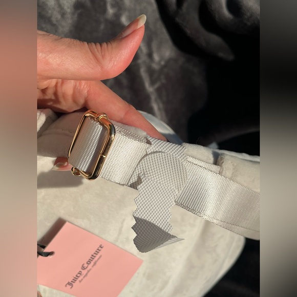 Juicy Couture velvet backpack. Ivory w/rhinestone logo. Ivory. NWT. Great gift. - Picture 6 of 16